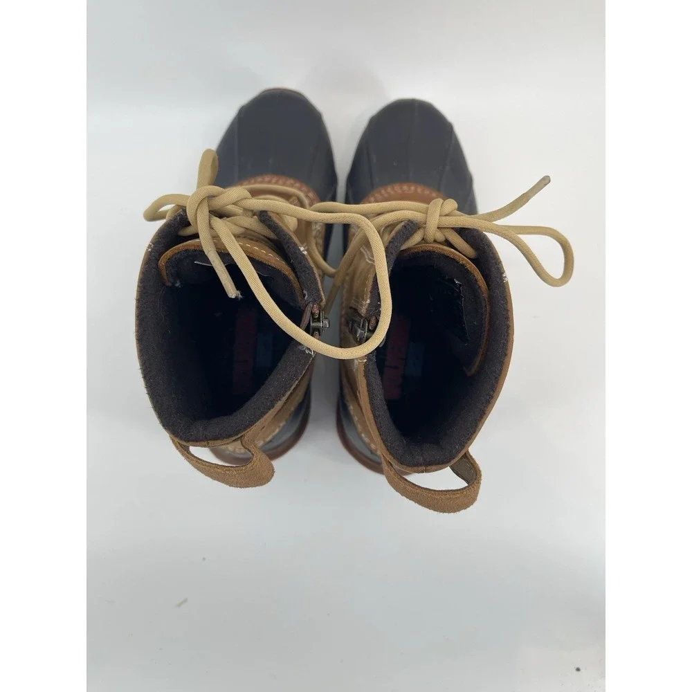 Wolverine Brown Leather Waterproof Zip Duck Work Boots Womens Rain 9.5 Rubber‎